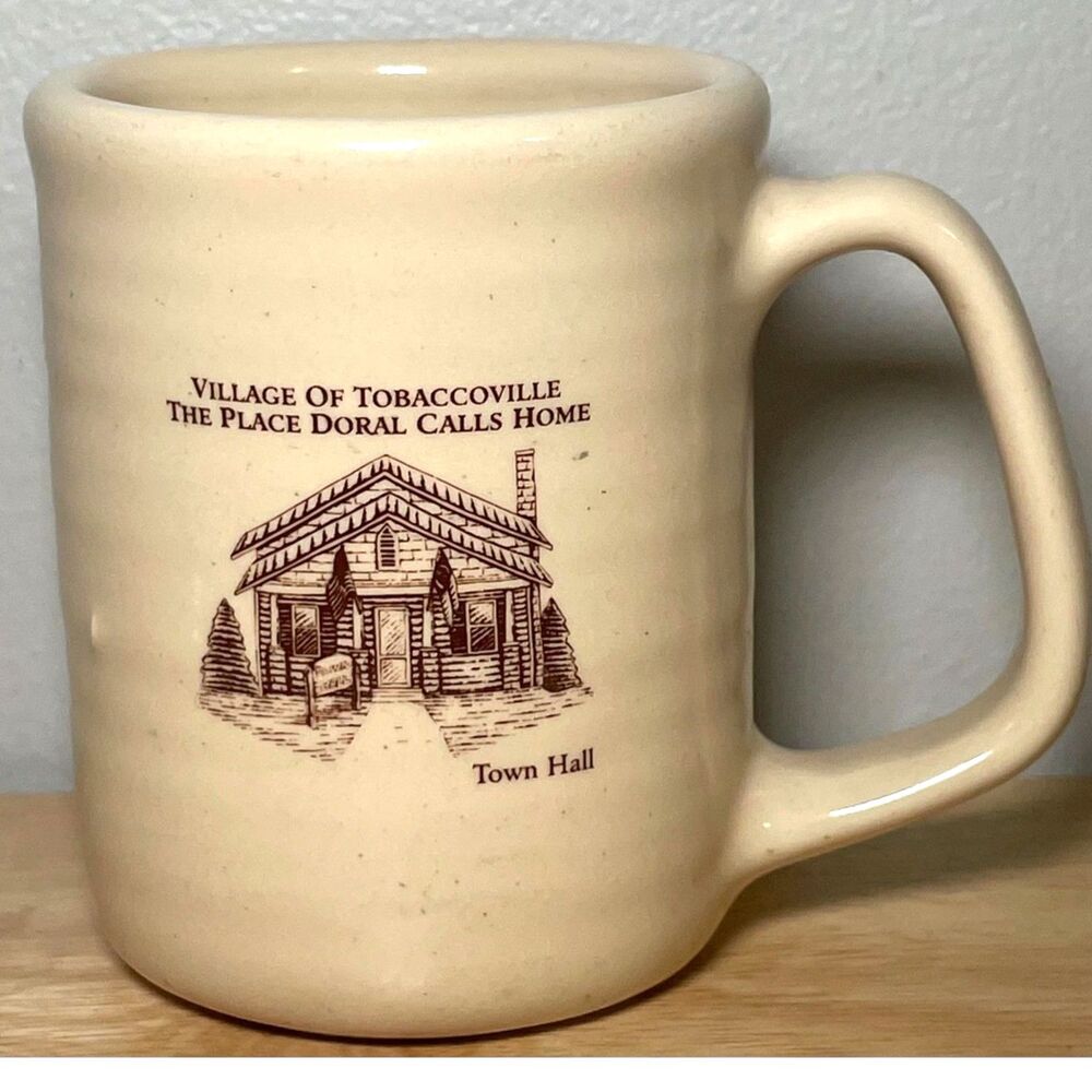 Vintage Doral Tobaccoville NC Town Hall Stoneware Advertising Mug
